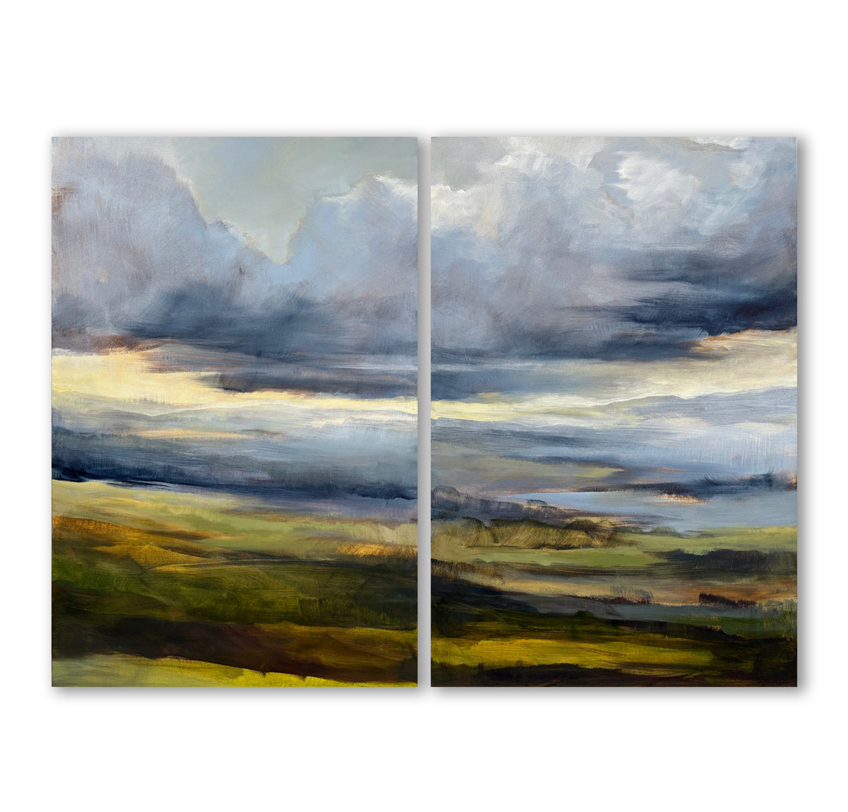 "Through Line III, IV" Diptych
