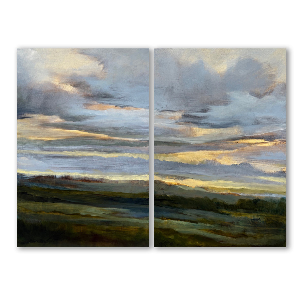"Through Line V, VI" Diptych