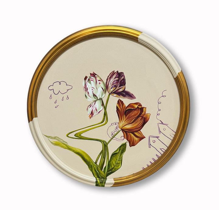 "Three Tulips and a Chameleon"