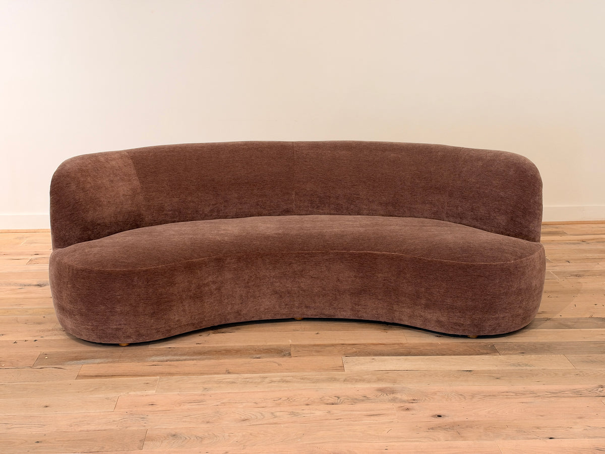 Sophia Sofa in Lavender Mohair, front view