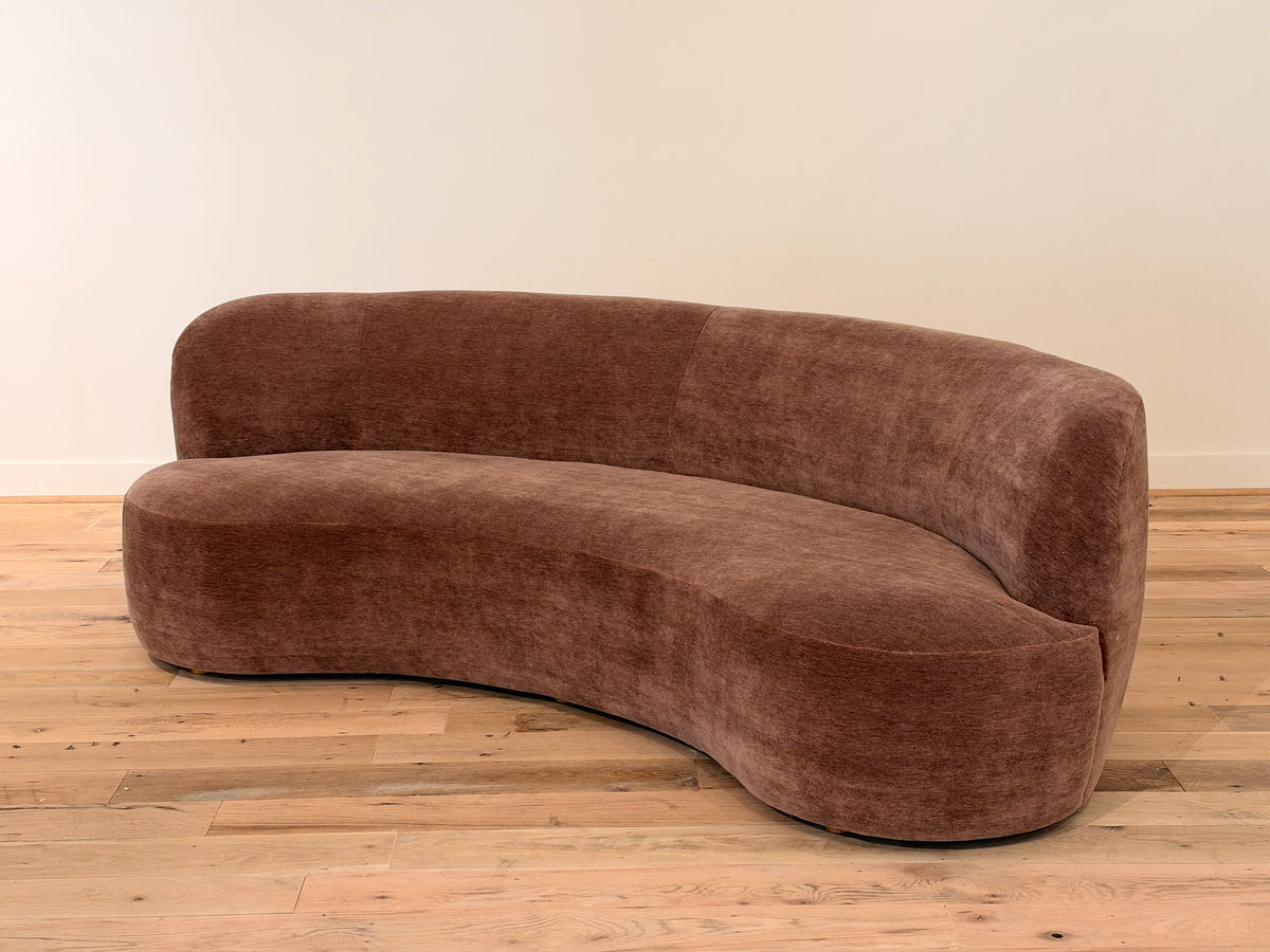 Sophia Sofa in Lavender Mohair, three-quarter view