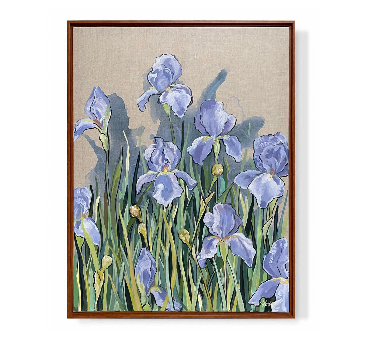 "Iris on Linen"