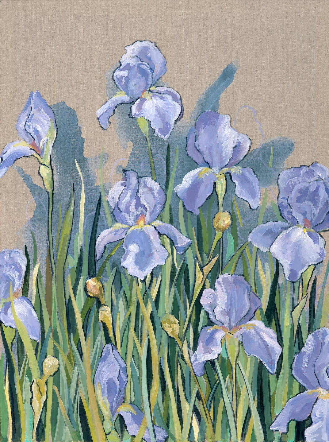 "Iris on Linen"