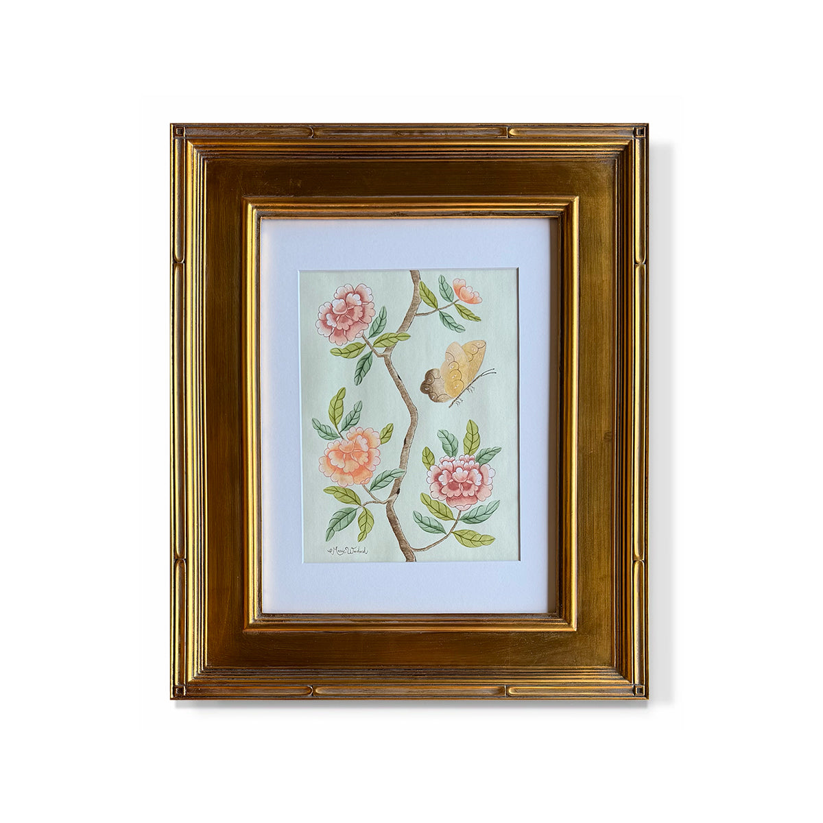"Butterflies Lingering Over the Flowers" (yin)