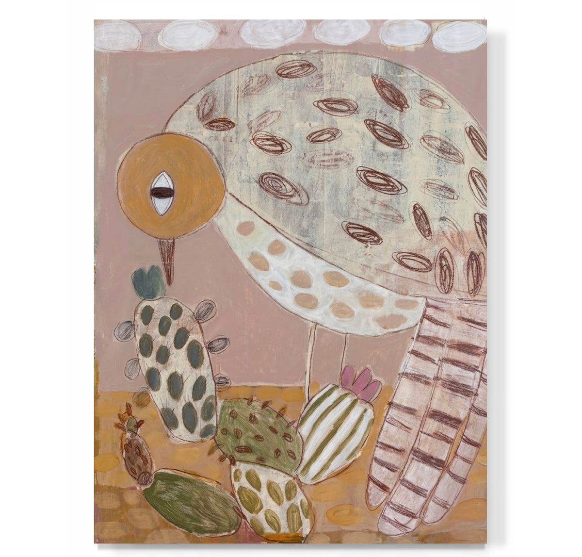 "Cactus Wren with Desert Cactus"