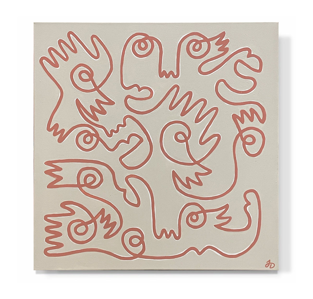 "Fingers & Faces in Tan & Pink"