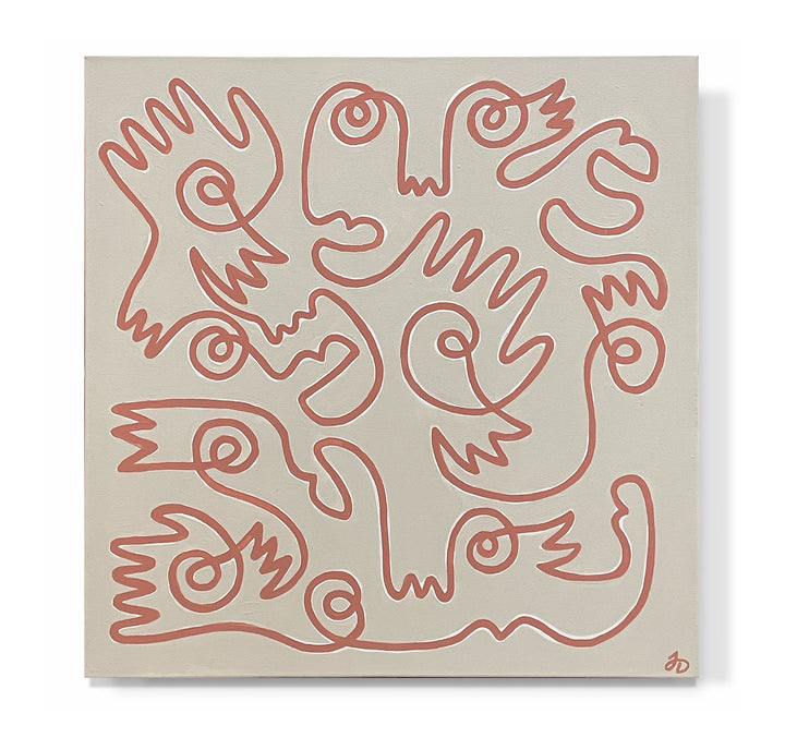 "Fingers & Faces in Tan & Pink"