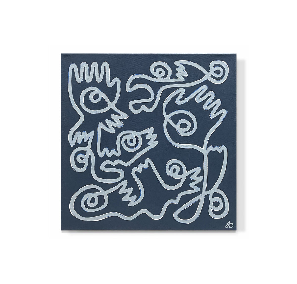 "Fingers & Faces in Blue"
