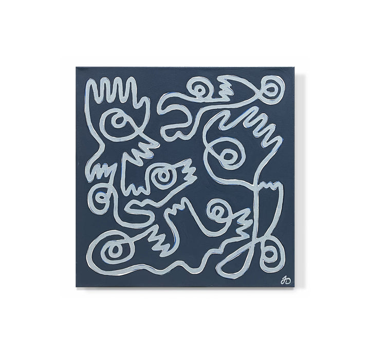 "Fingers & Faces in Blue"
