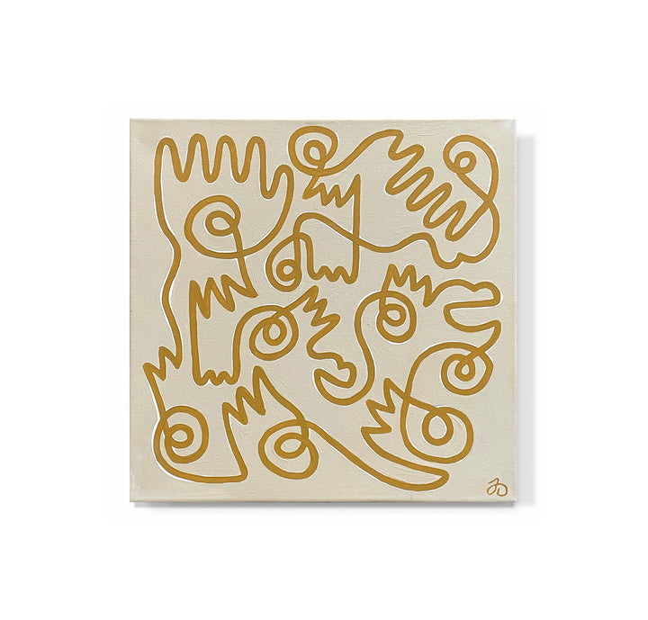 "Fingers & Faces in Tan & Yellow"