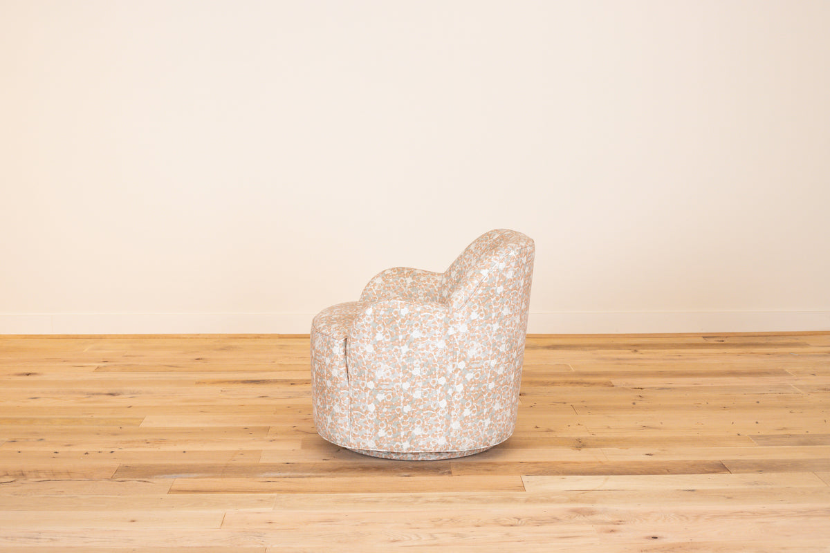 Bitty Swivel Chair in LuRu Home Hua, Peony, side
