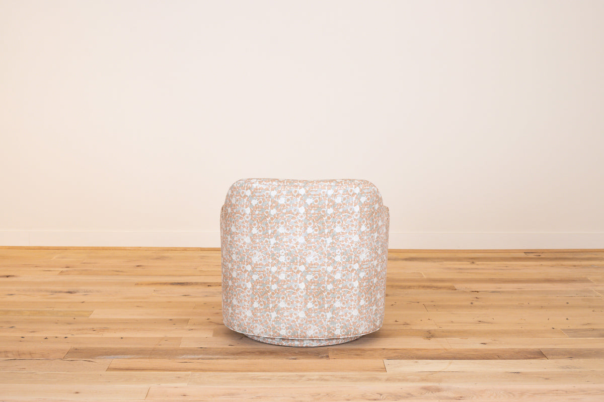 Bitty Swivel Chair in LuRu Home Hua, Peony, back