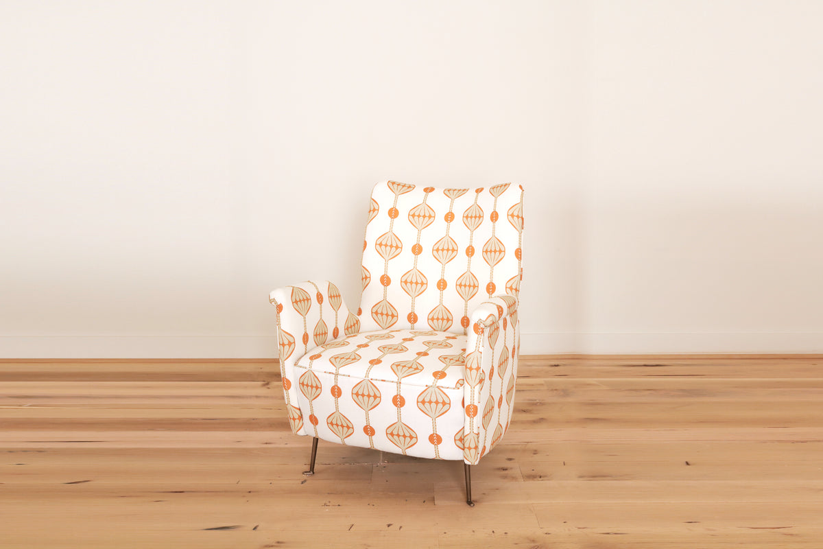 Lola Lounge Chair in Behl Designs Gol Gumbaz, Saffron
