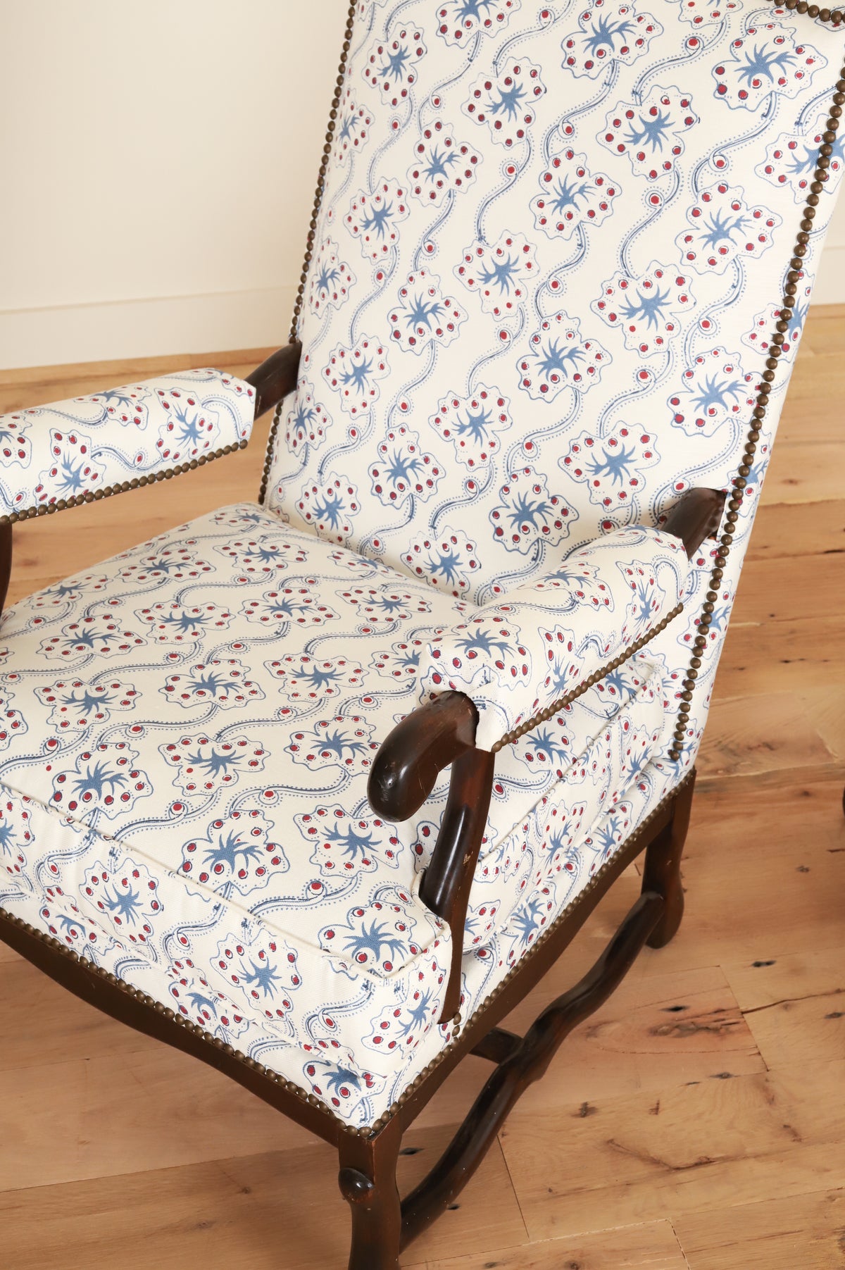Louis XIII os-de-mouton armchair in Fete Home by Jen Potter, detail