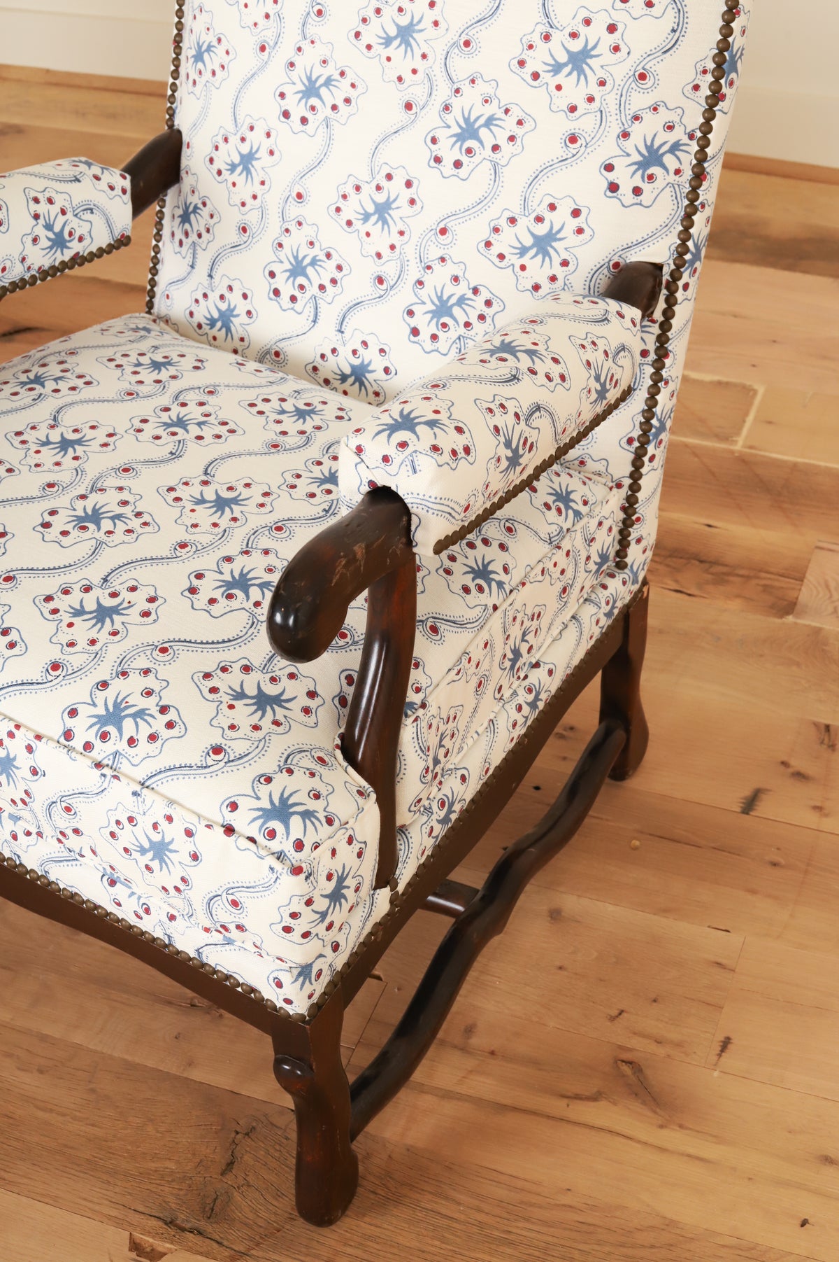 Louis XIII os-de-mouton armchair in Fete Home by Jen Potter, detail