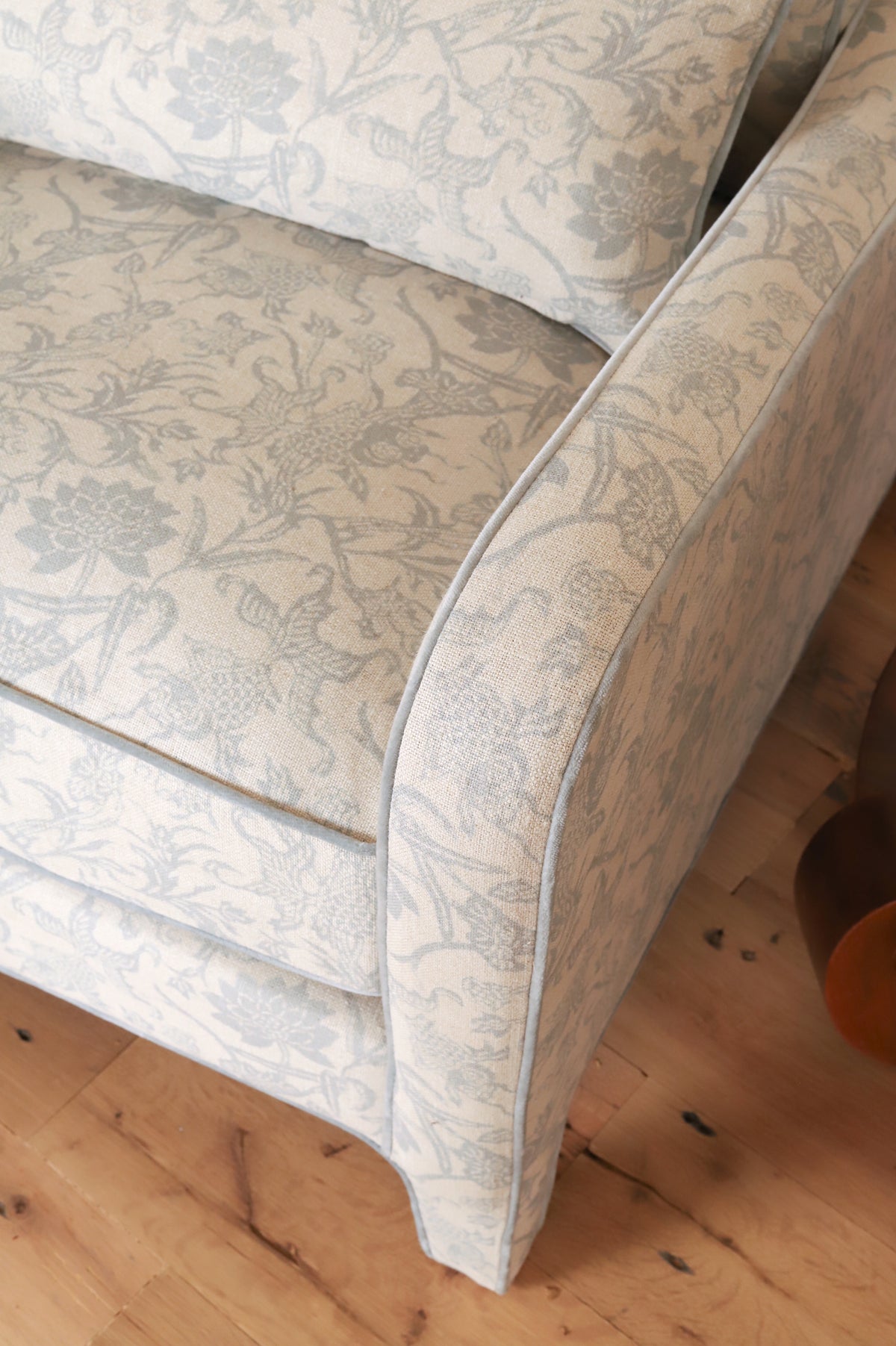 Muriel Chair in LuRu Home Prussian Carp, Spring, fabric detail