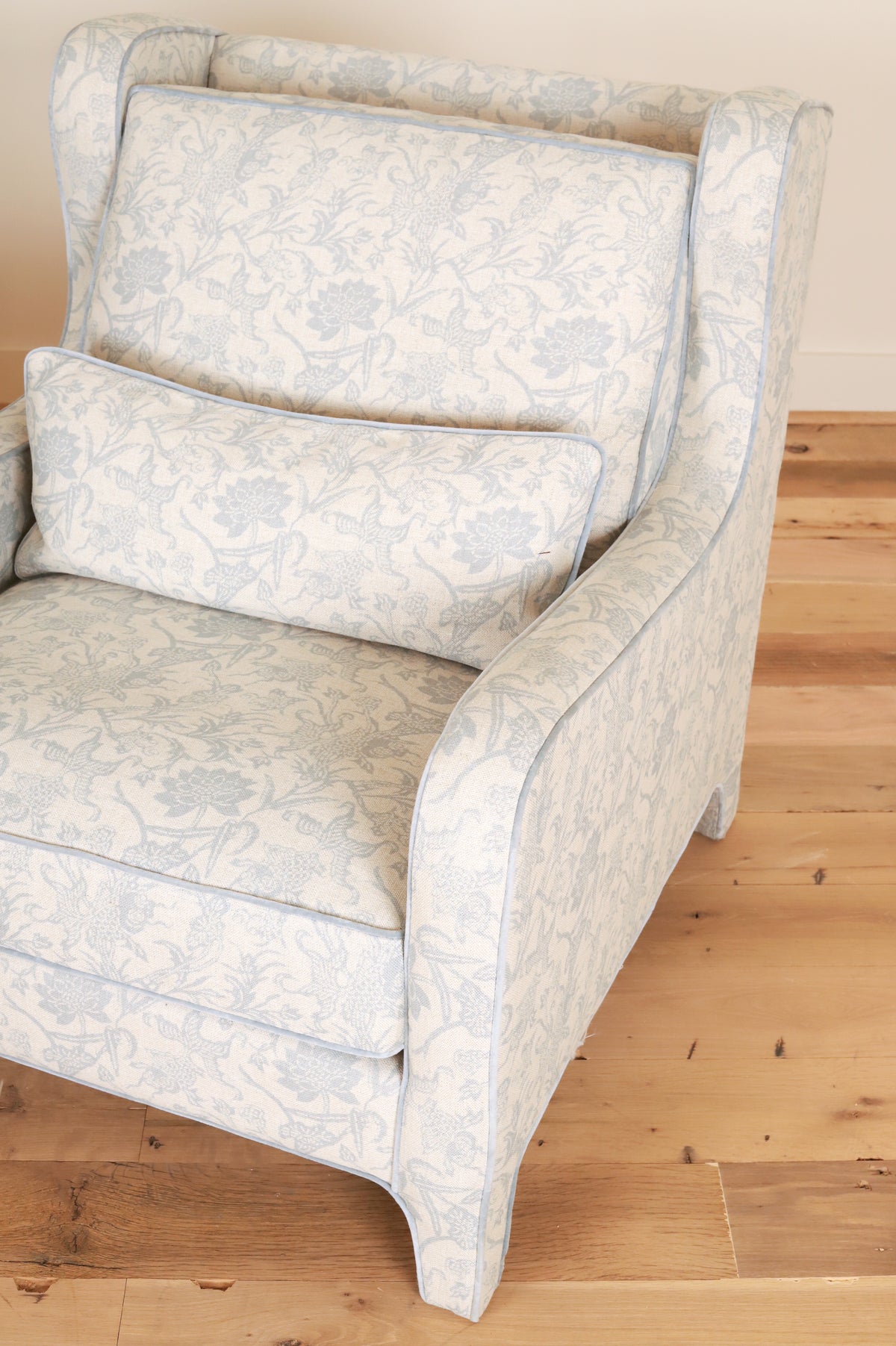 Muriel Chair in LuRu Home Prussian Carp, Spring, fabric detail