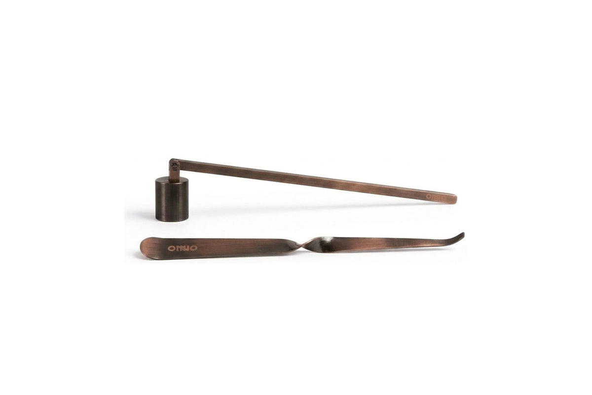 Onno candle snuffer and wick dipper set in bronze