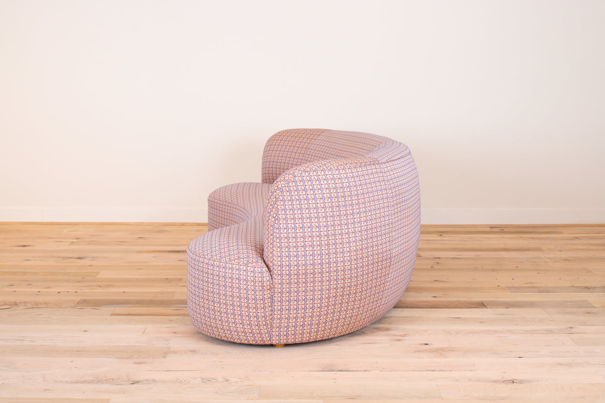 Sophia Sofa in Alex Conroy Textiles Folklore, Rose/Sky