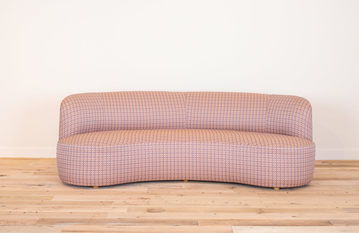 Sophia Sofa in Alex Conroy Textiles Folklore, Rose/Sky