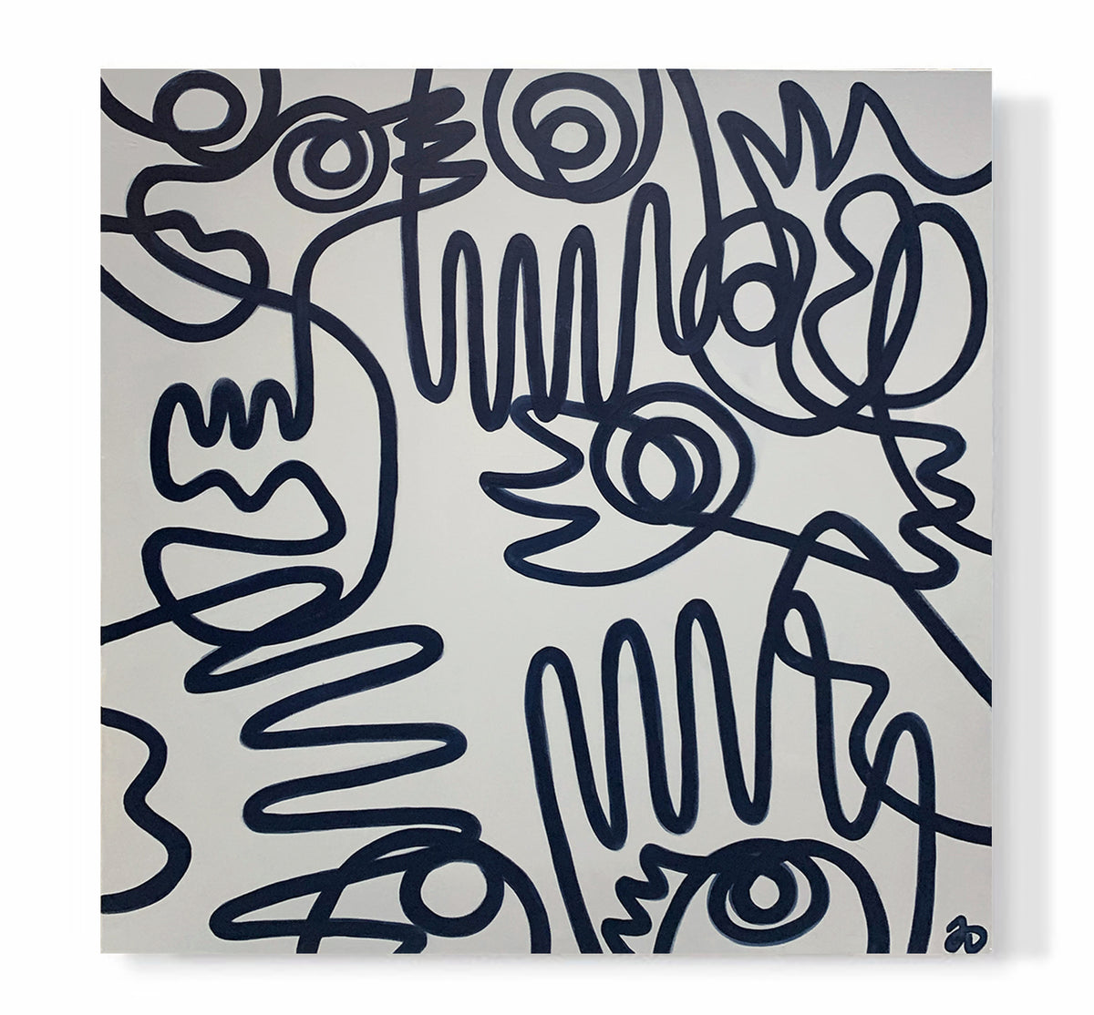 "Fingers & Faces in Grey & Navy"