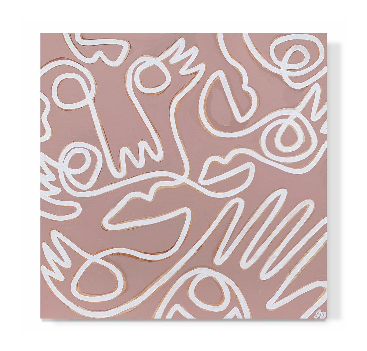 "Fingers & Faces in Neutral Pink & White"
